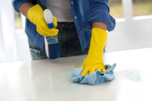 Experienced cleaners in Croydon maintaining a business space